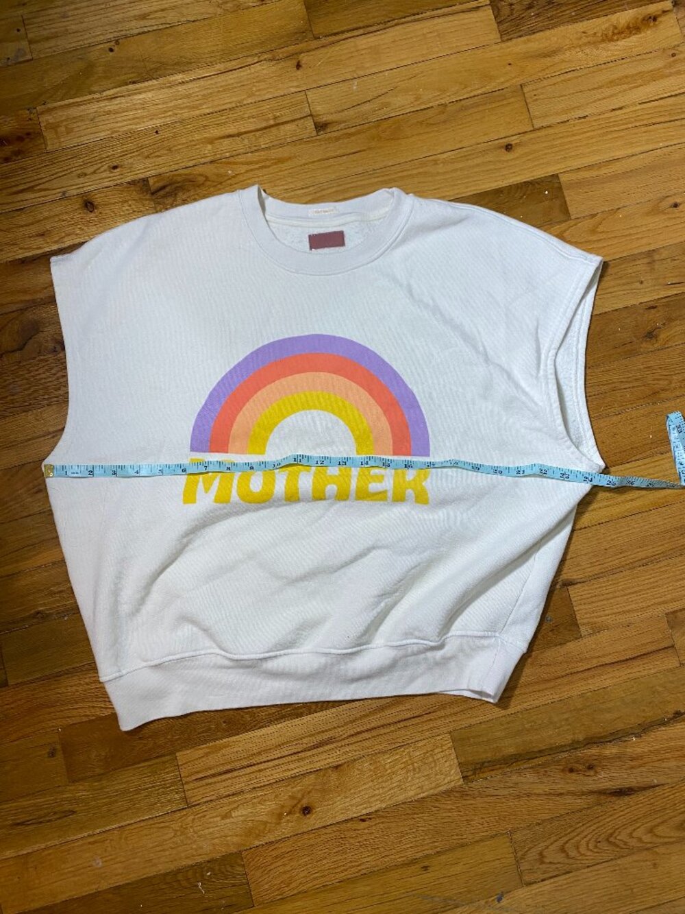 MOTHER The Drop Square Short Sleeve Over Mother Rainbow Sweatshirt M ($150) - Picture 11 of 12